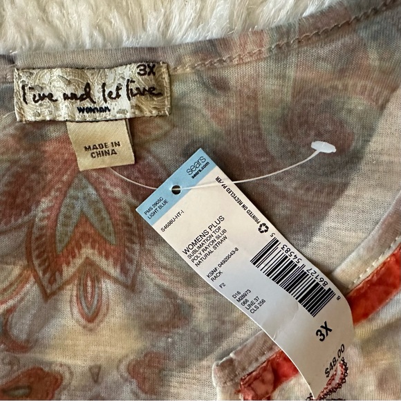 3X Live and let Live bohemian bell sleeve shirt - Picture 6 of 11